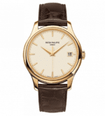 patek-phlippe-complications-yellow-gold-white-dial-brown-leather-replica-watch