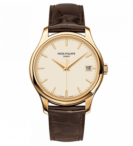 patek-phlippe-complications-yellow-gold-white-dial-brown-leather-replica-watch