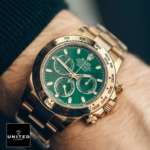 Rolex Cosmograph Daytona Oyster Yellow Gold Green Dial 116508-0013 Replica - Image 4