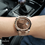 Rolex Day Date 228235 Rose Gold Chocolate Roman Dial Replica - Image 6