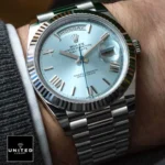 Rolex Day Date Ice Blue Grooved Replica - Image 2